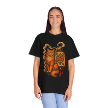 Woodcut Orange Cat Lantern Graphic Tee