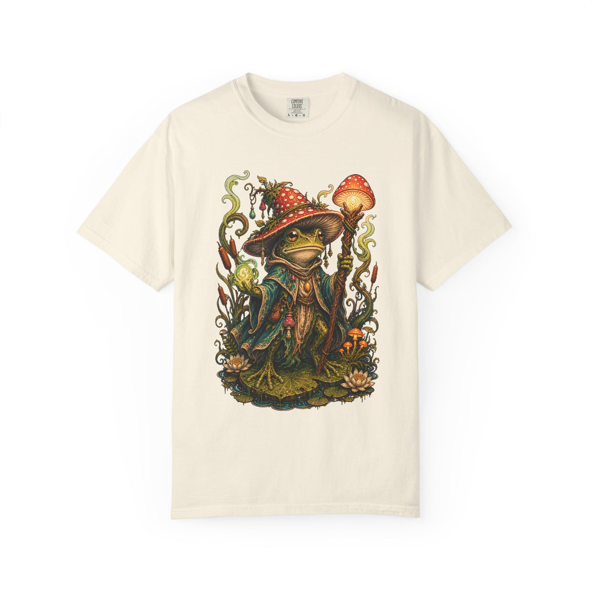 Mushroom Bog Wizard Frog Graphic T-Shirt