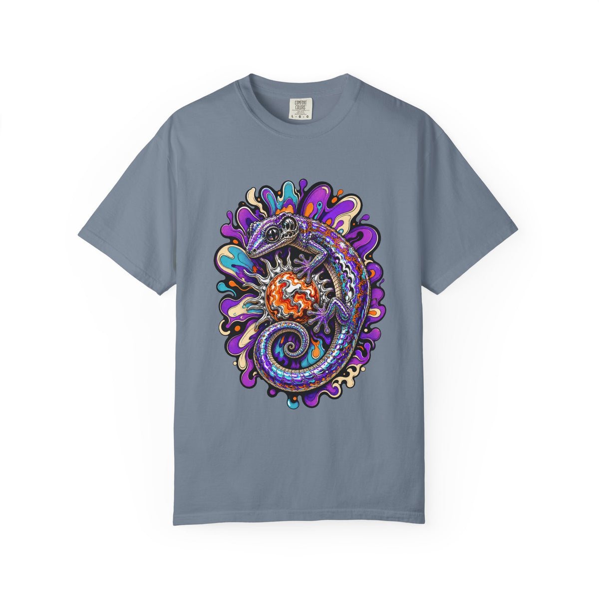 Psychedelic Chrome Gecko Graphic Tee