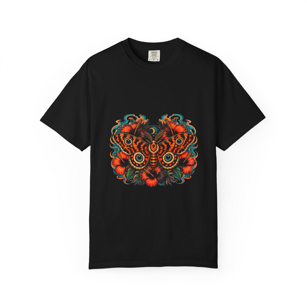 Psychedelic Hibiscus Tiger Moth T-Shirt Graphic