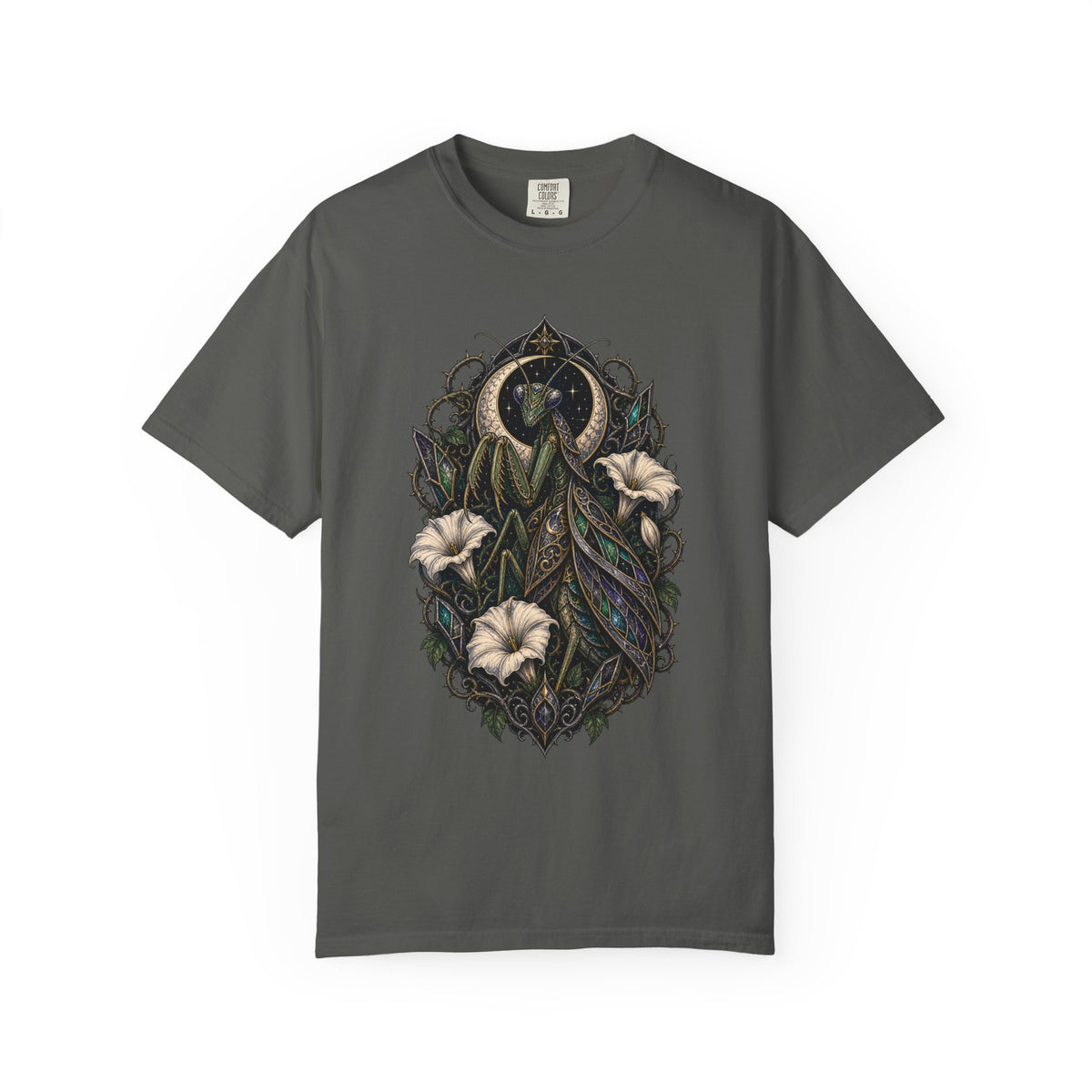 Gothic Moonflower Mantis T-Shirt Graphic