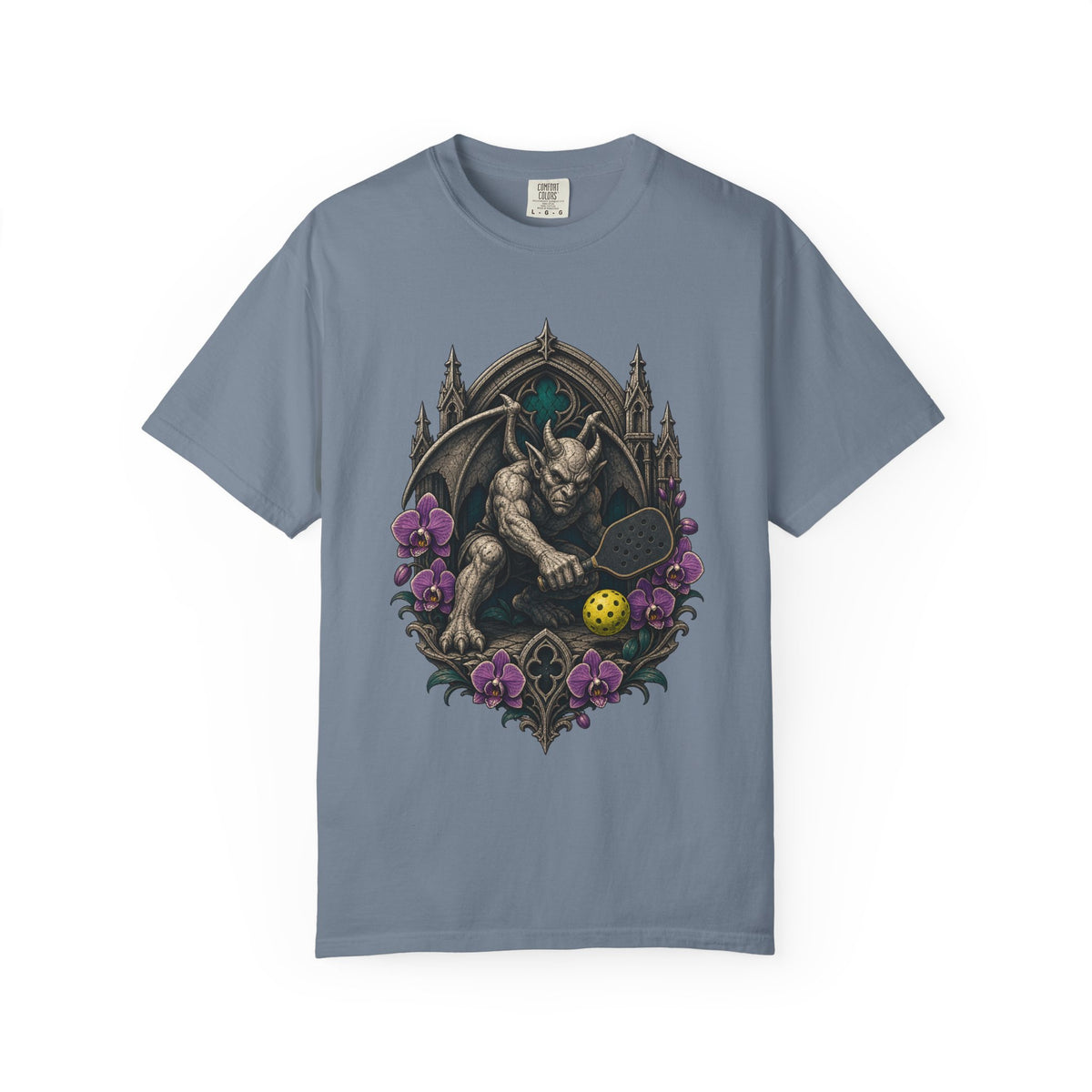 Gothic Pickleball Orchid Gargoyle T-Shirt Graphic
