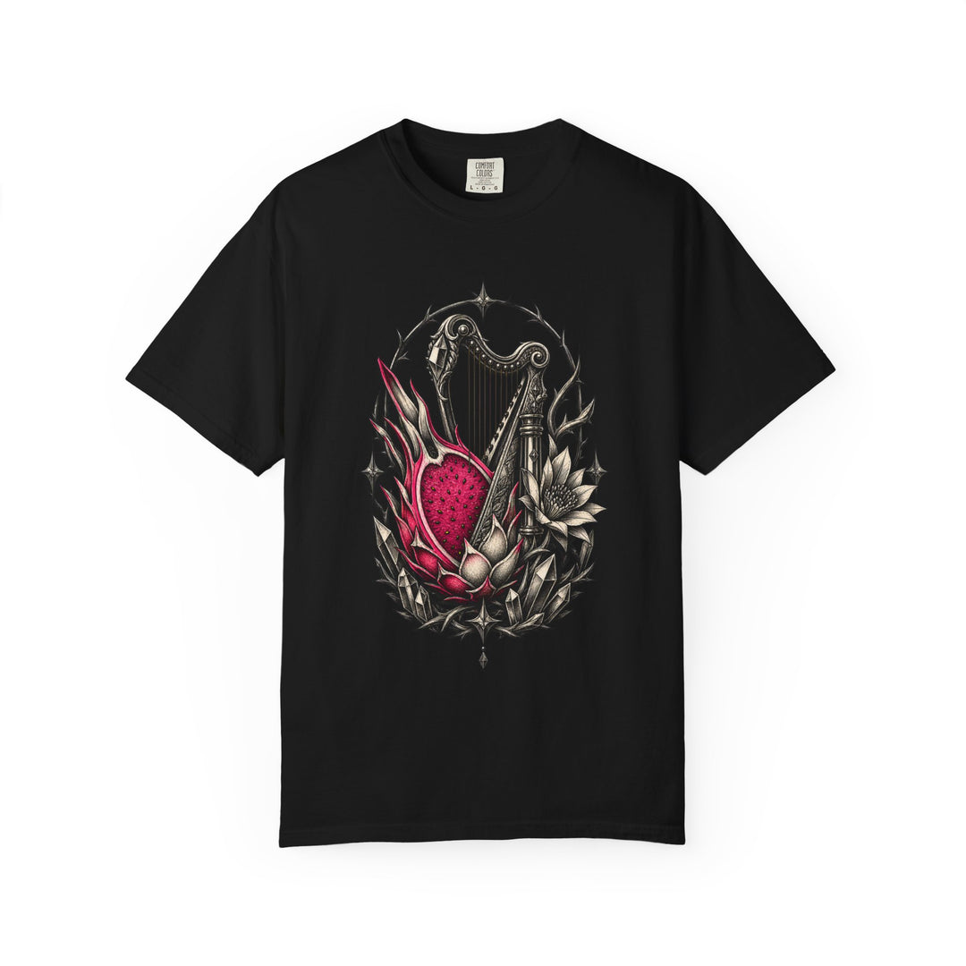 Blackwork Mineral Dragonfruit Harp T-Shirt Graphic