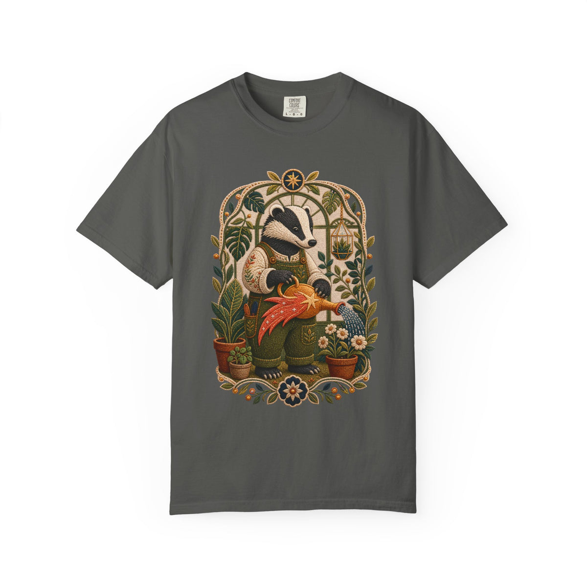 Embroidered Greenhouse Comet Badger T-Shirt Graphic