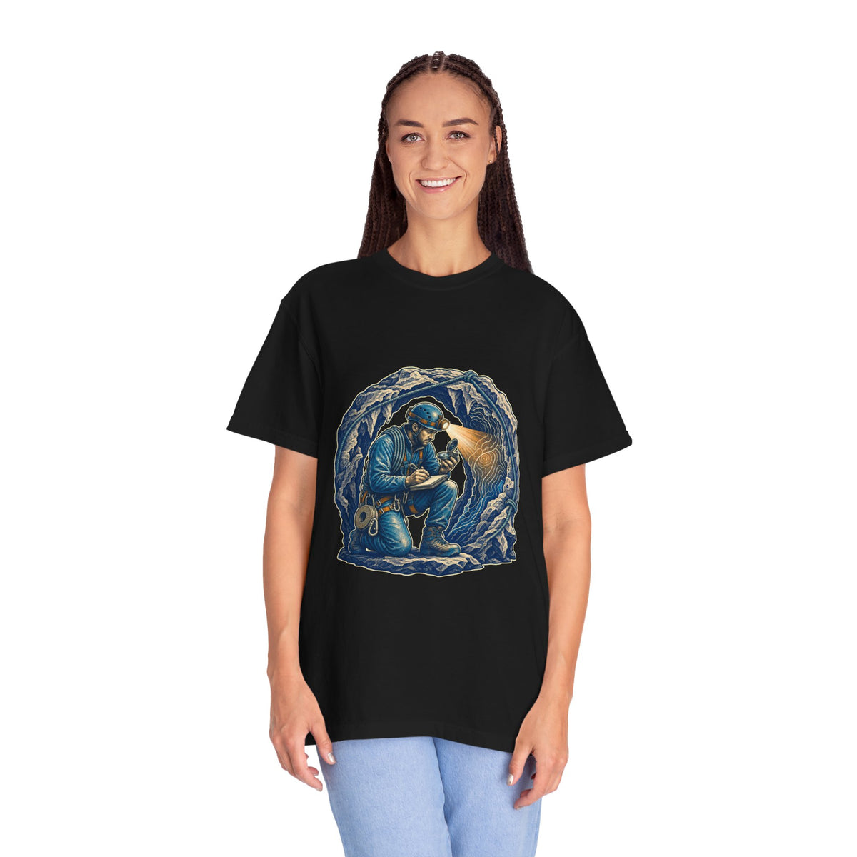 Karst Line Cave Surveyor Cyanotype Graphic Tee