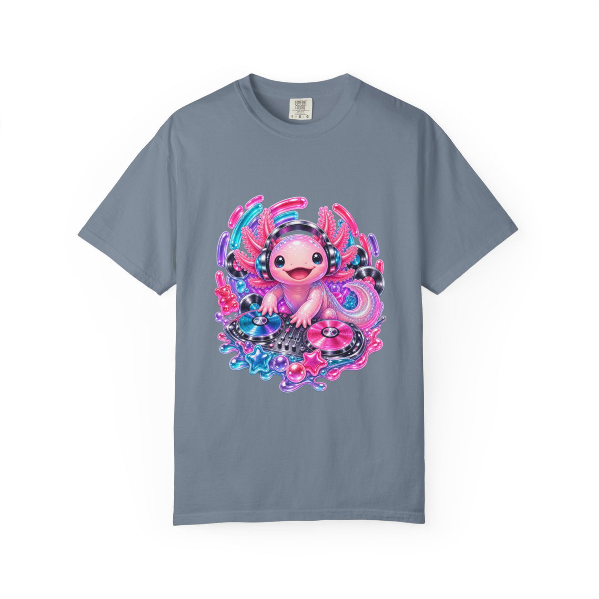 Gummy Pop Axolotl DJ T-Shirt Graphic