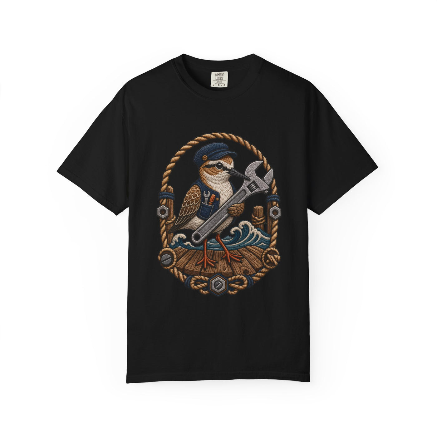 Embroidered Boardwalk Wrench Sandpiper T-Shirt Graphic