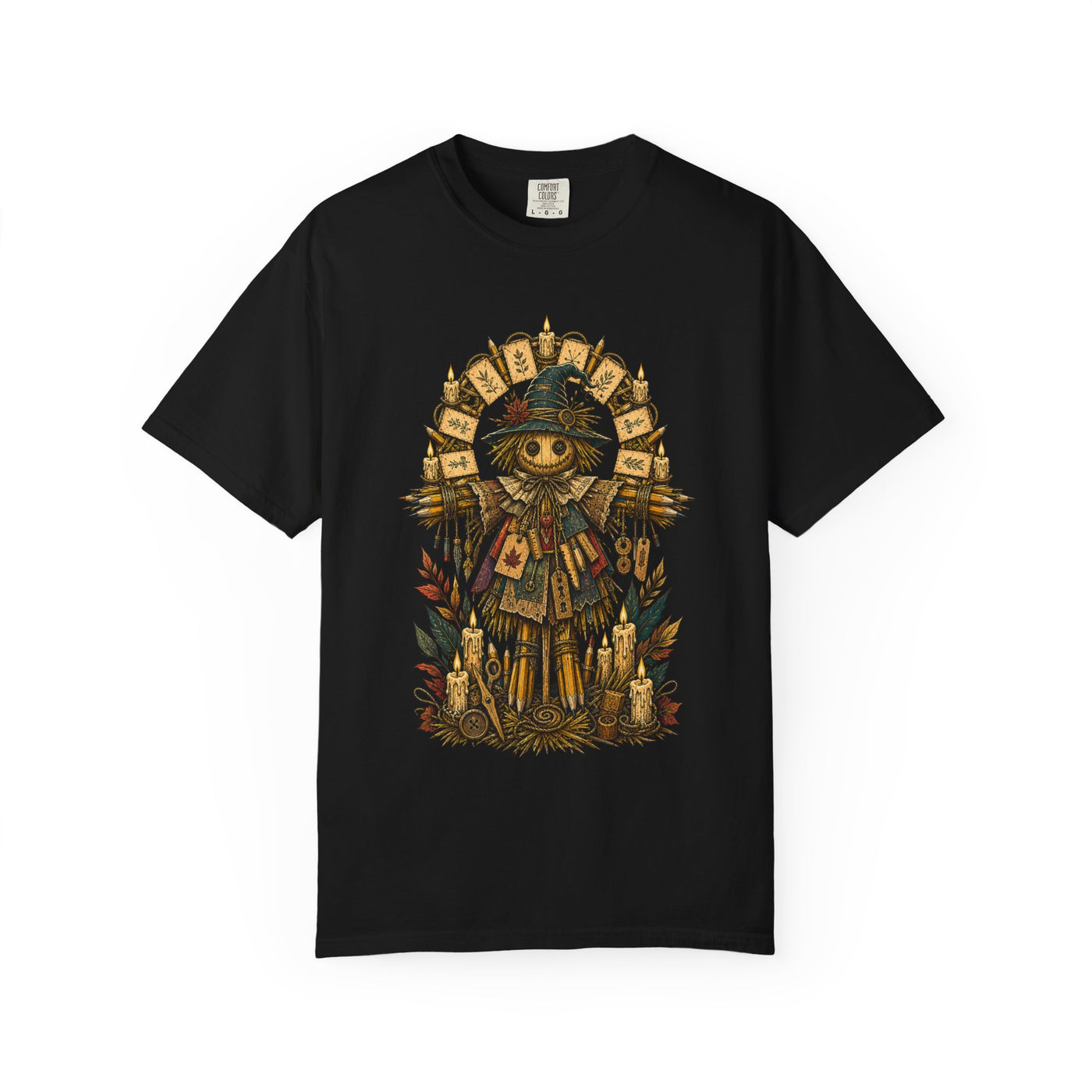 Folk-Horror Stationery Scarecrow T-Shirt Graphic