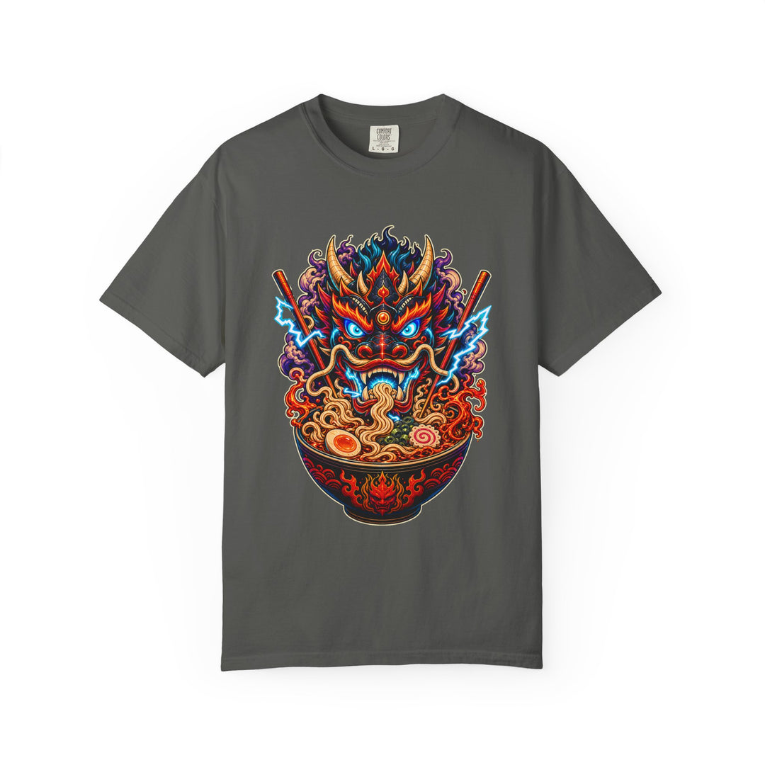 Neon Ramen Dragon Mask Graphic Tee
