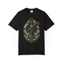 Blackwork Coastal Astronomy Anchor T-Shirt Graphic