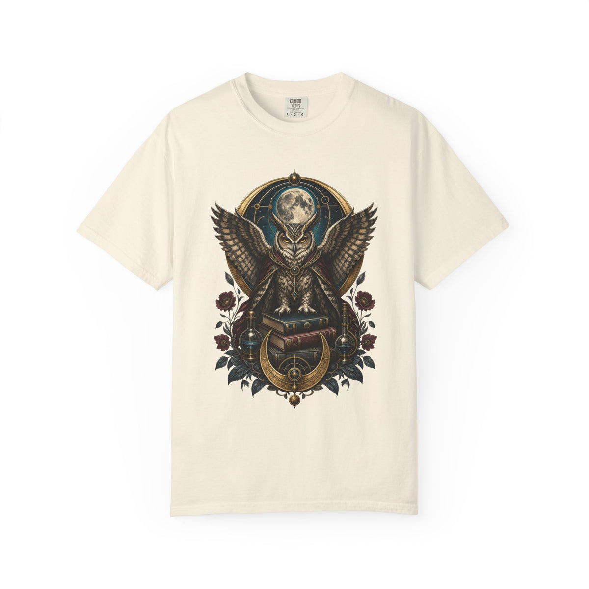 Dark Academia Moon Owl Graphic Tee