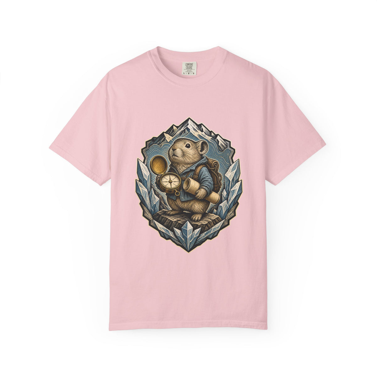 Woodcut Glacier Pika Cartographer Graphic Tee