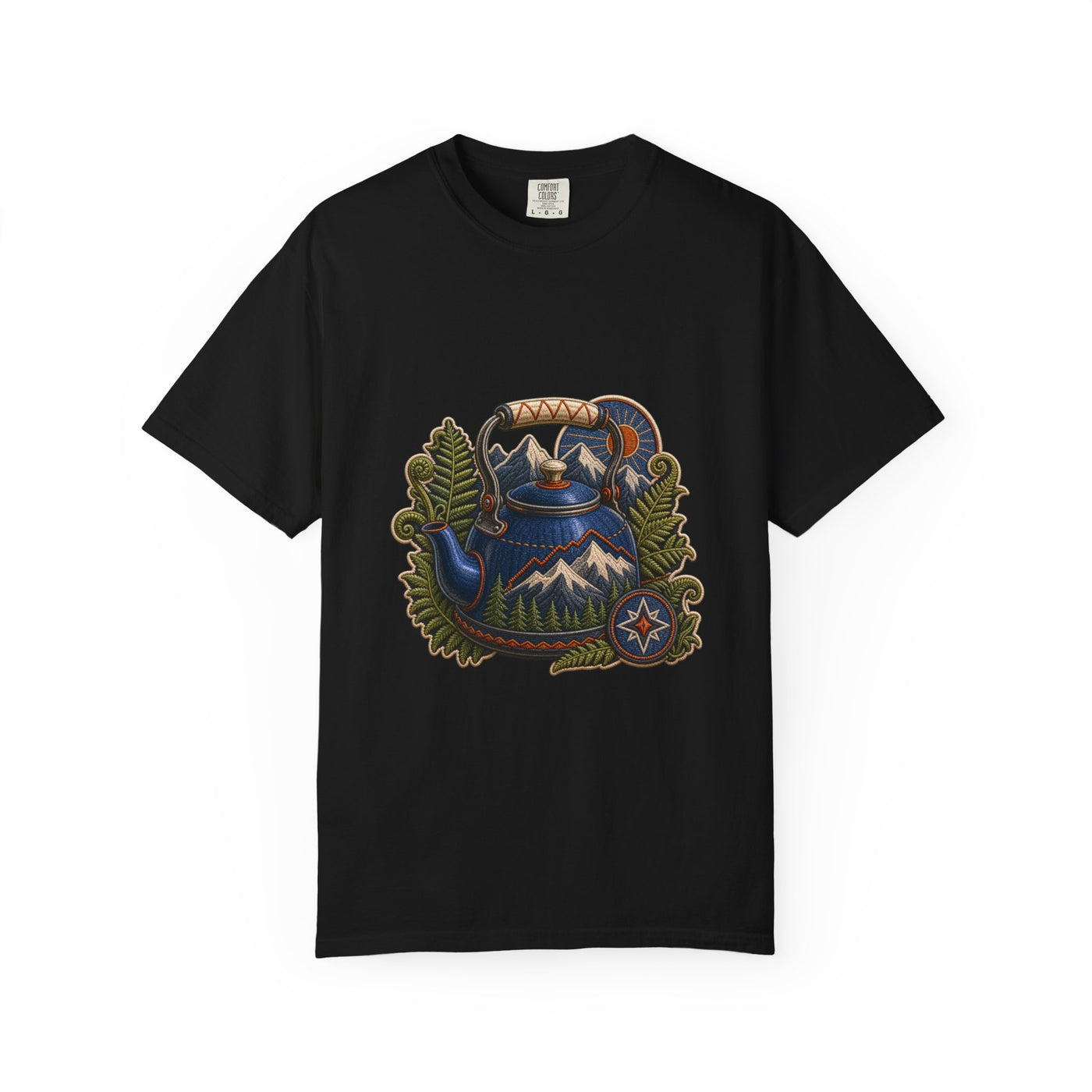Embroidered Mountain Kettle Fern T-Shirt Graphic