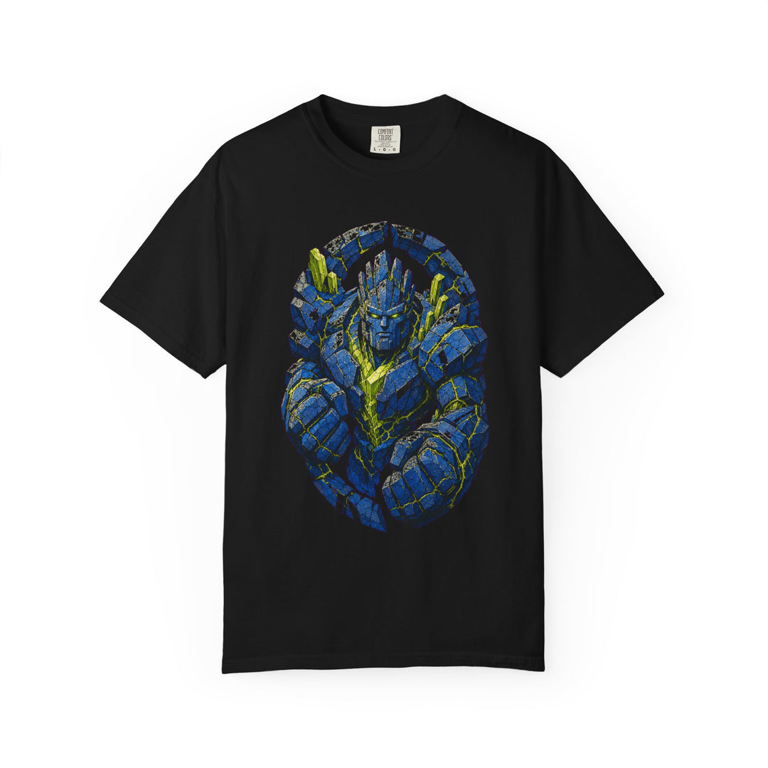 Cobalt Quarry Golem Brutalist Graphic Tee