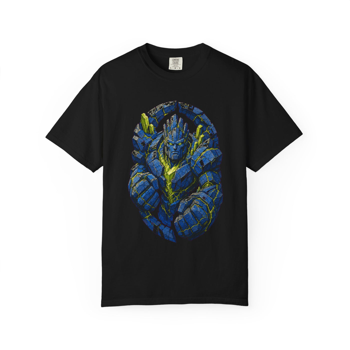 Cobalt Quarry Golem Brutalist Graphic Tee