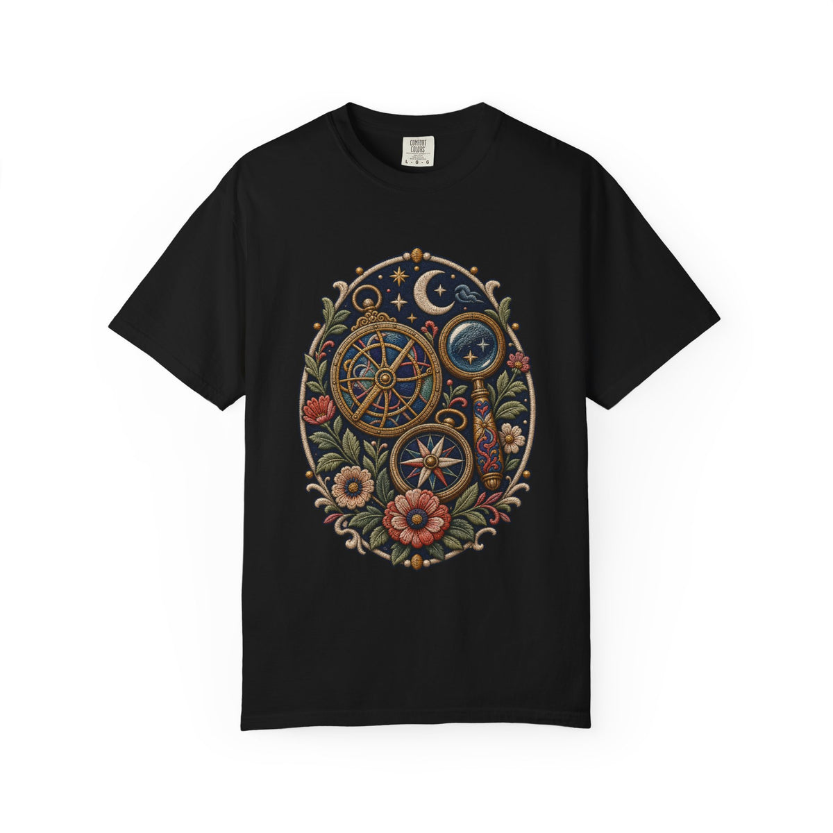 Soft Embroidered Astronomy Tools T-Shirt Graphic
