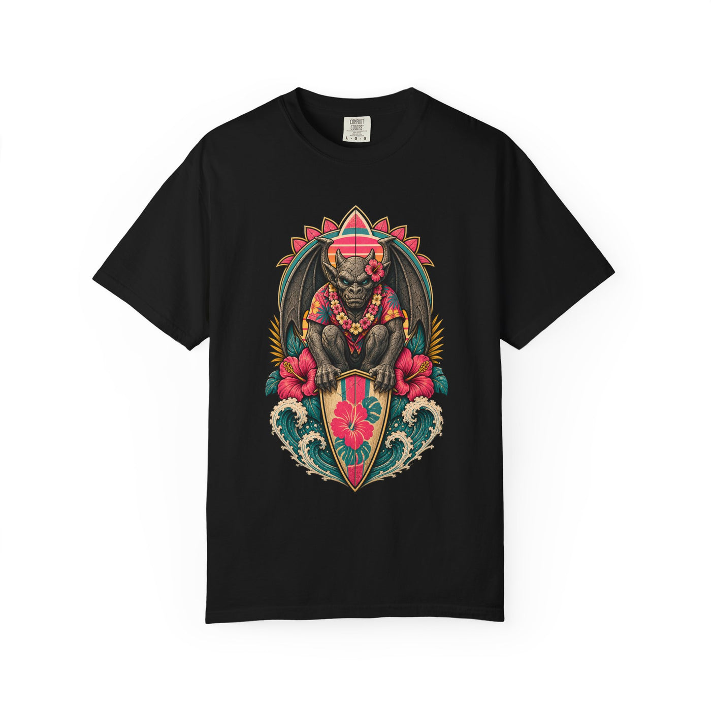 Tropical Gargoyle Surf Sentinel T-Shirt Graphic