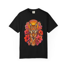 Psychedelic Sun Lynx Hibiscus T-Shirt Graphic