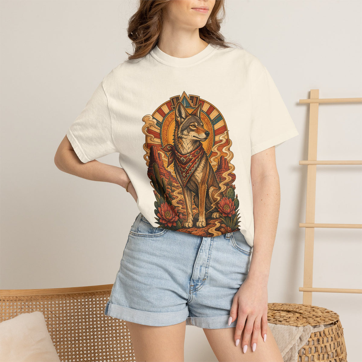 Desert Coyote Neo Deco T-Shirt Graphic