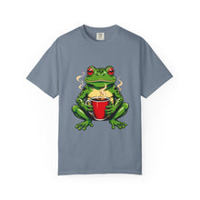 Sleepy Coffee Frog Mascot T-Shirt Graphic