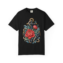 Embroidered Anchor Peony T-Shirt Graphic