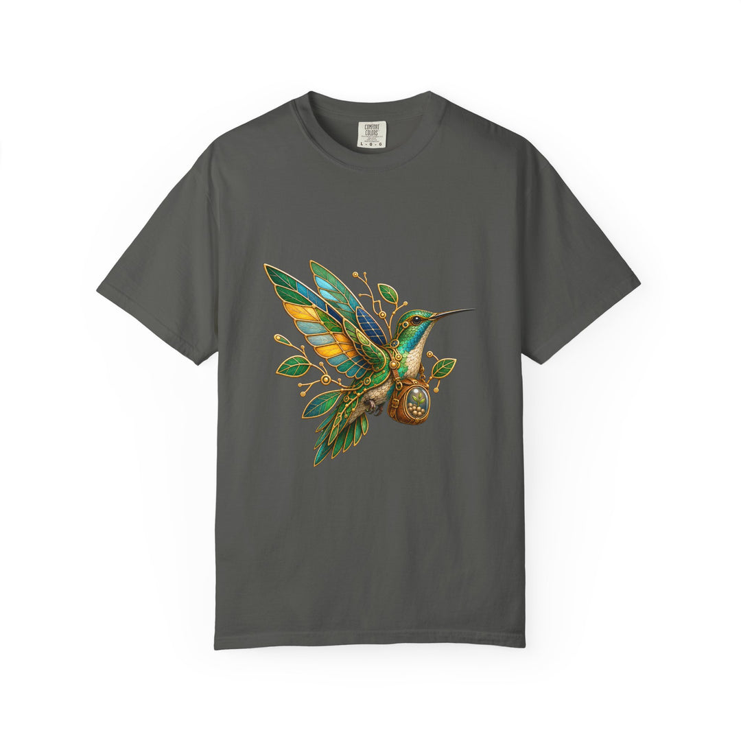 Solarpunk Hummingbird Courier Graphic Tee