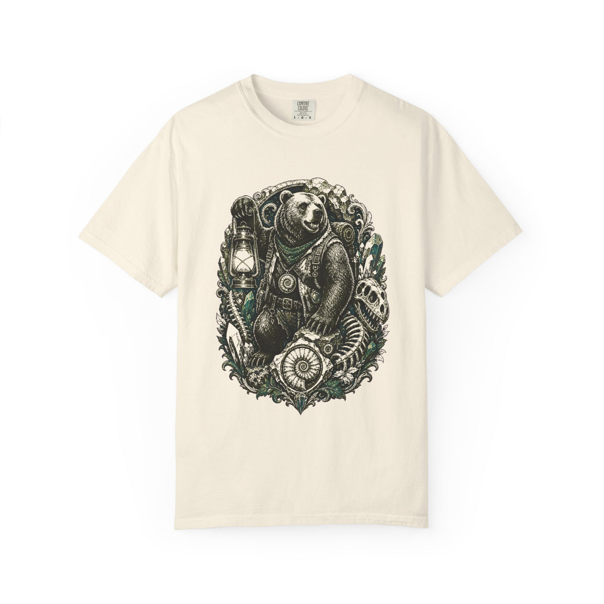 Retro Cave Bear Explorer T-Shirt Graphic