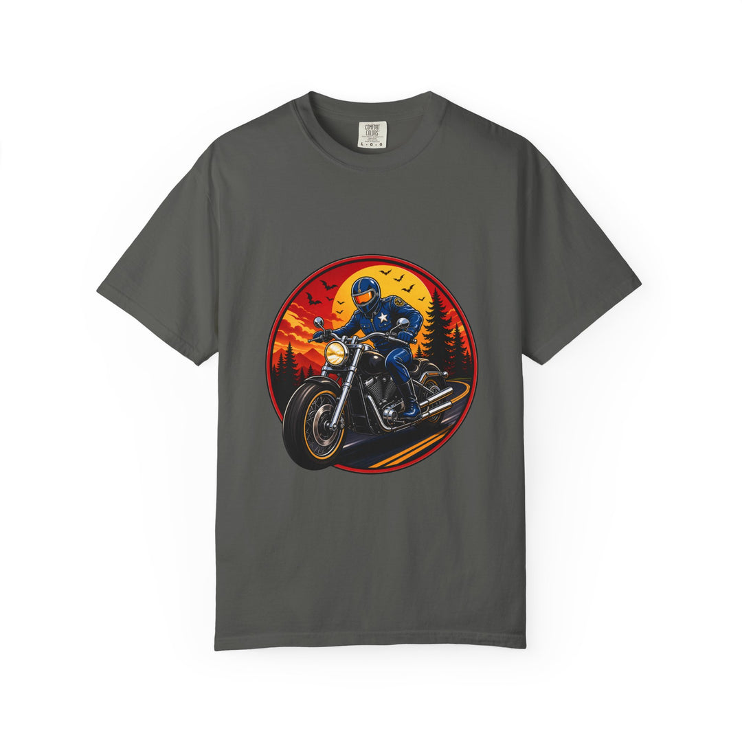 Retro Sunset Motorcycle Rider T-Shirt Graphic