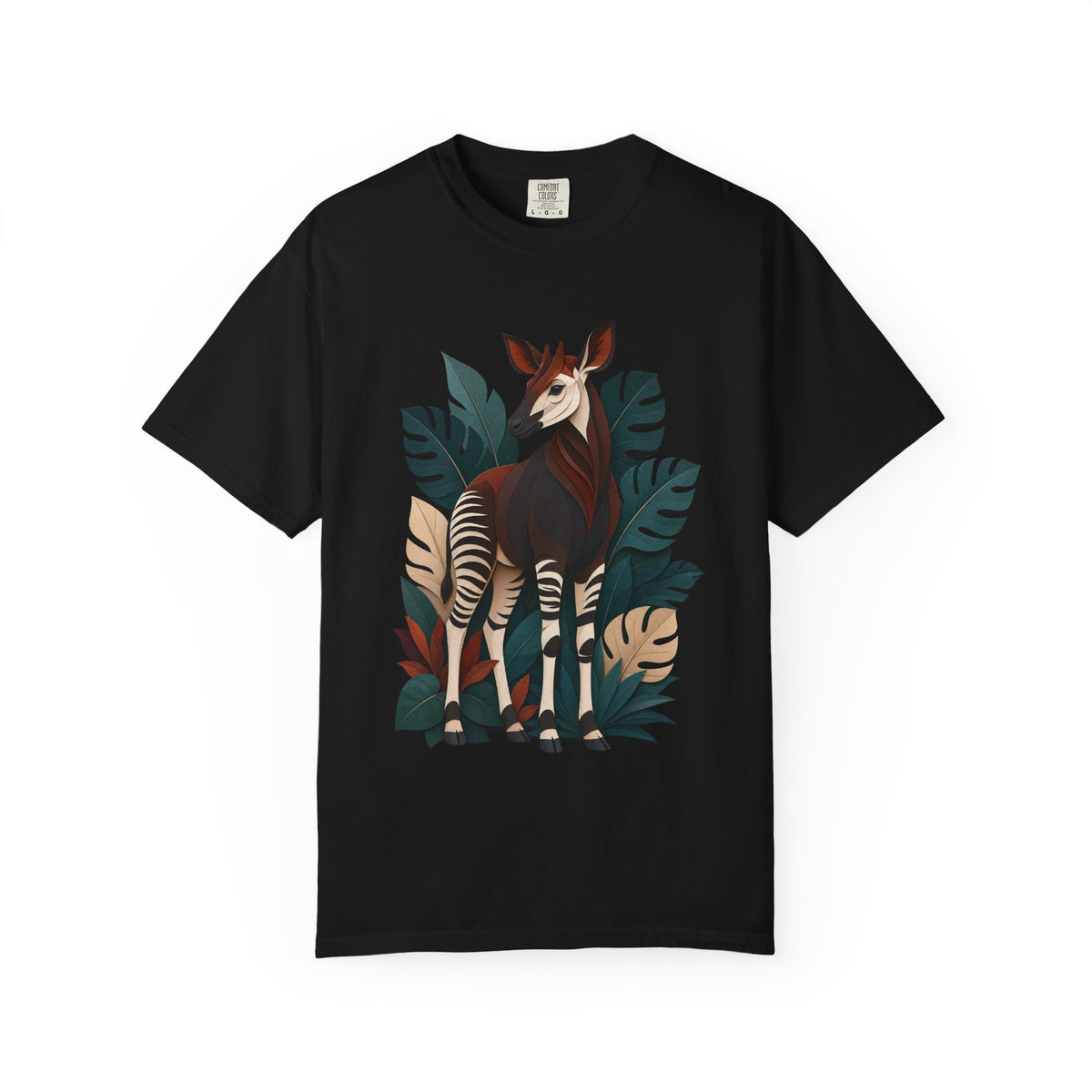 Paper Cut Okapi Shadow Garden Graphic Tee