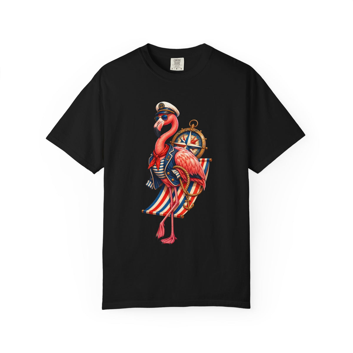 Deck Chair Stripe Flamingo Navigator Graphic Tee