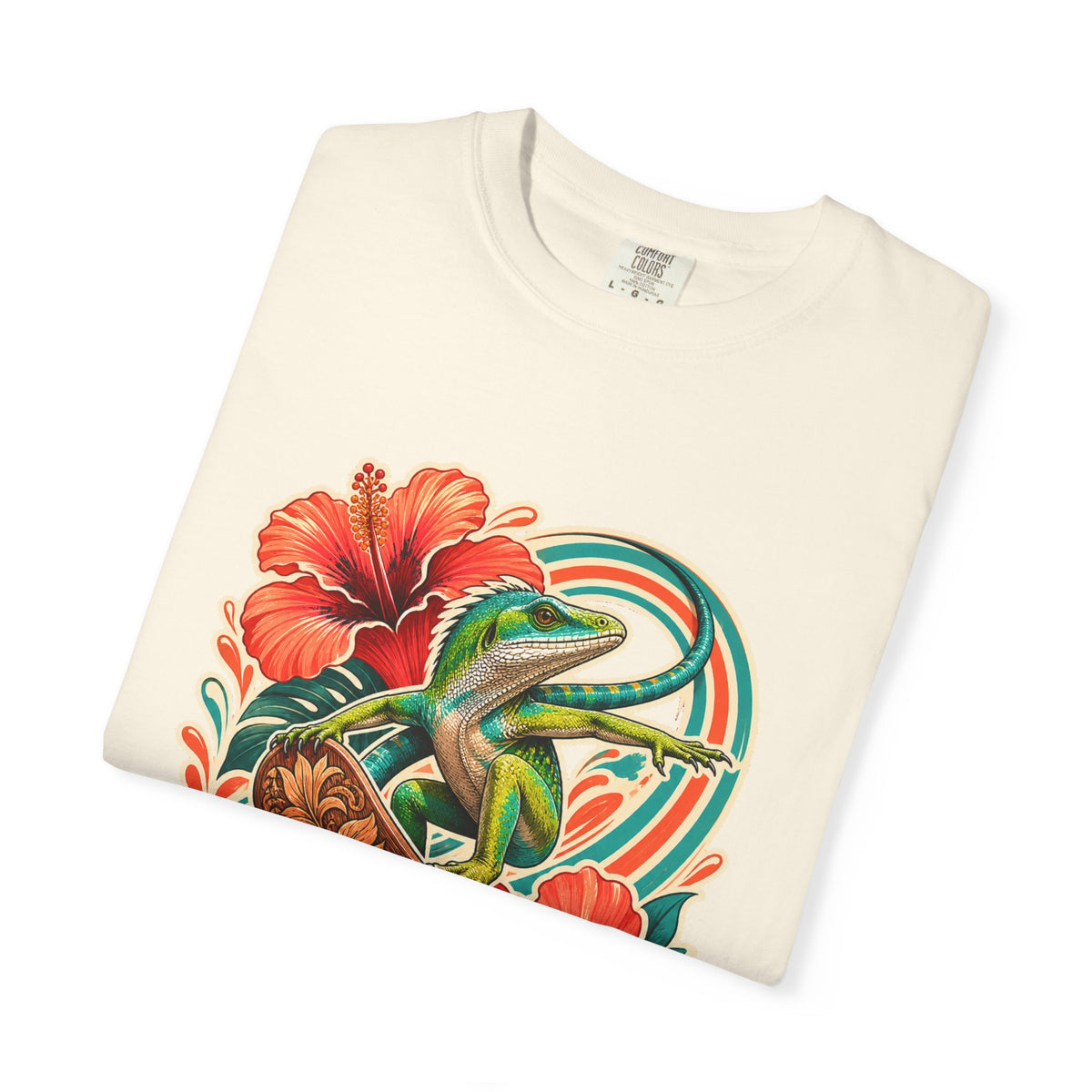 Hibiscus Skateboard Anole T-Shirt Graphic