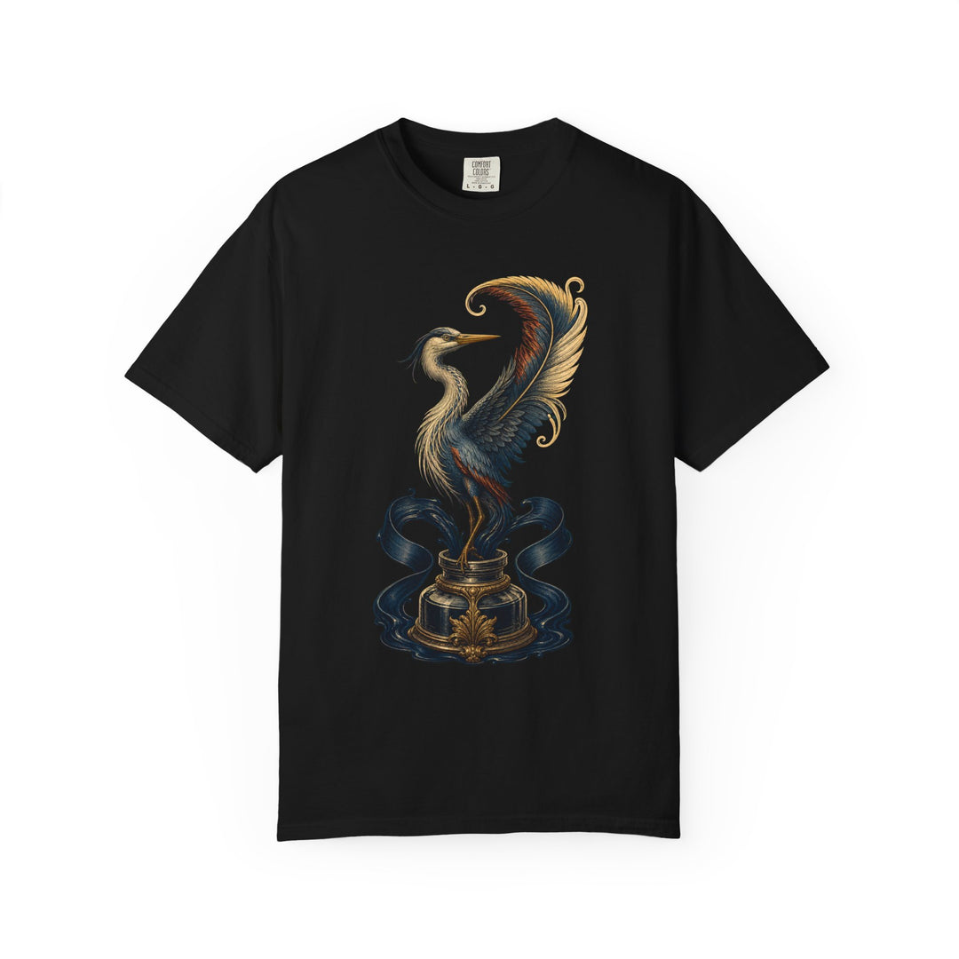 Quill Heron Inkwell Poetcore Graphic Tee