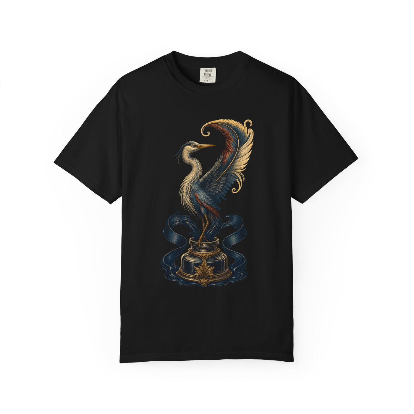 Quill Heron Inkwell Poetcore Graphic Tee
