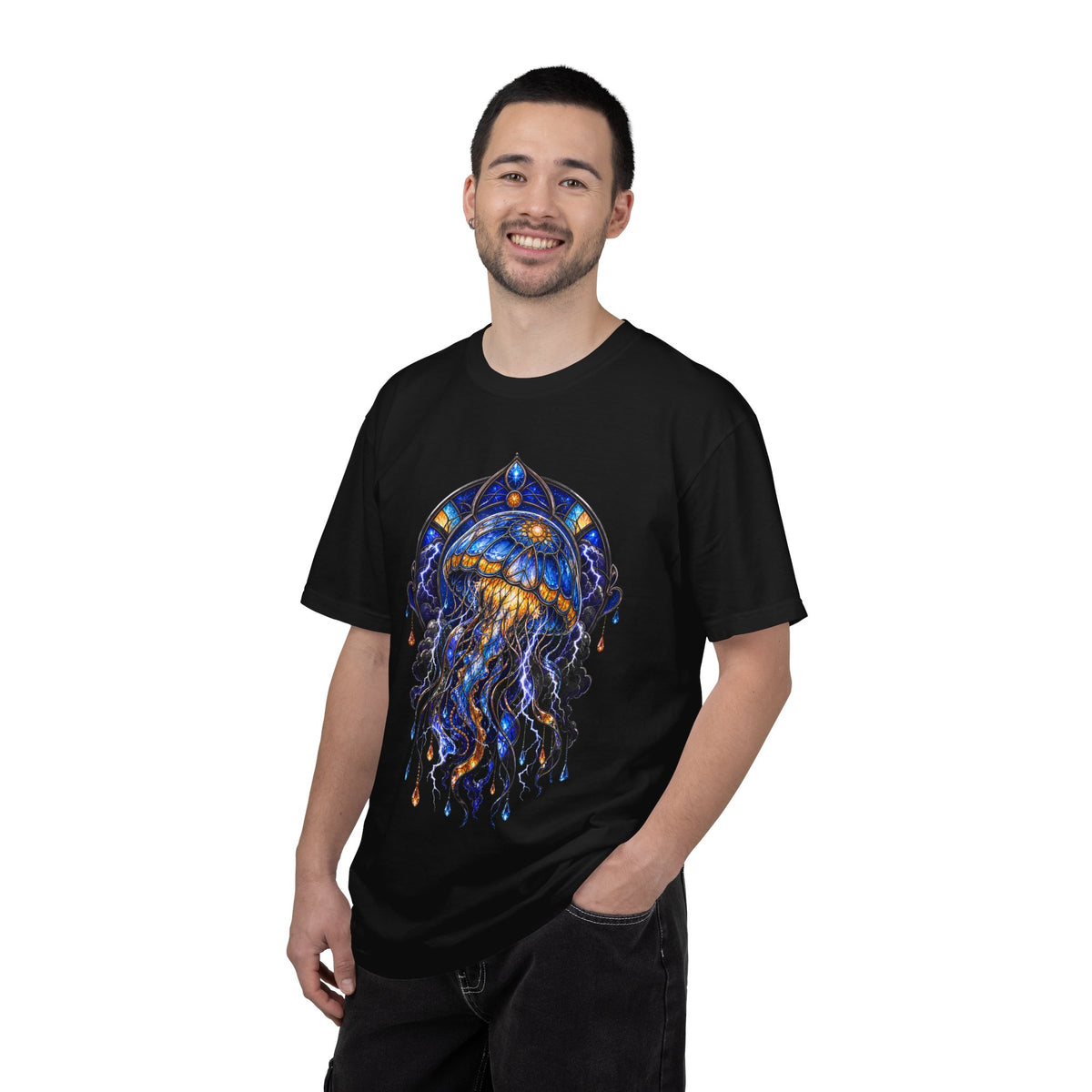 Stained Glass Thunder Jellyfish T-Shirt Graphic