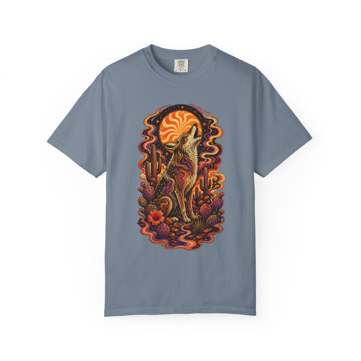 Psychedelic Desert Coyote T-Shirt Graphic