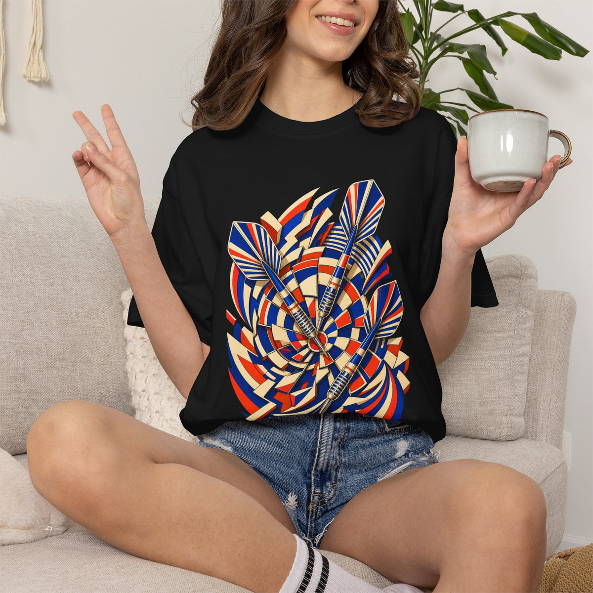 Bullseye Vortex Neo-Deco Darts Graphic Tee