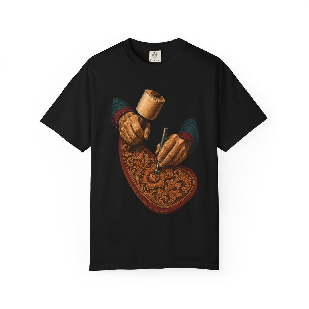 Floral Leather Tooling Arts and Crafts Graphic Tee
