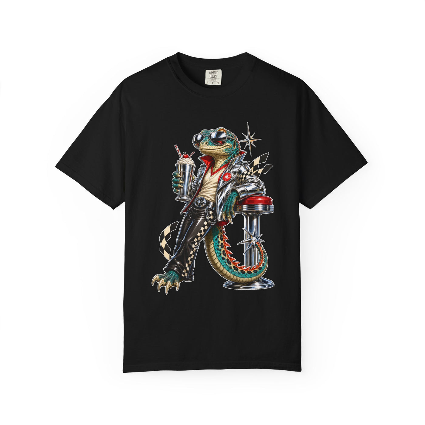 Chrome Diner Lizard T-Shirt Graphic
