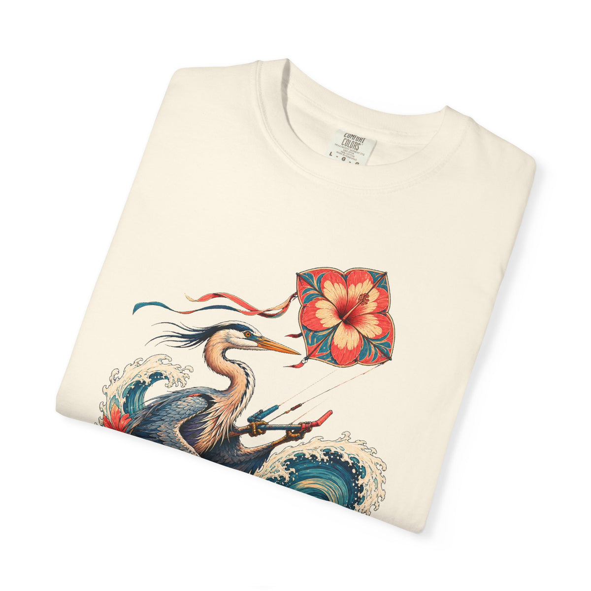 Hibiscus Surf Kite Heron T-Shirt Graphic