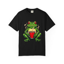 Sleepy Coffee Frog Mascot T-Shirt Graphic