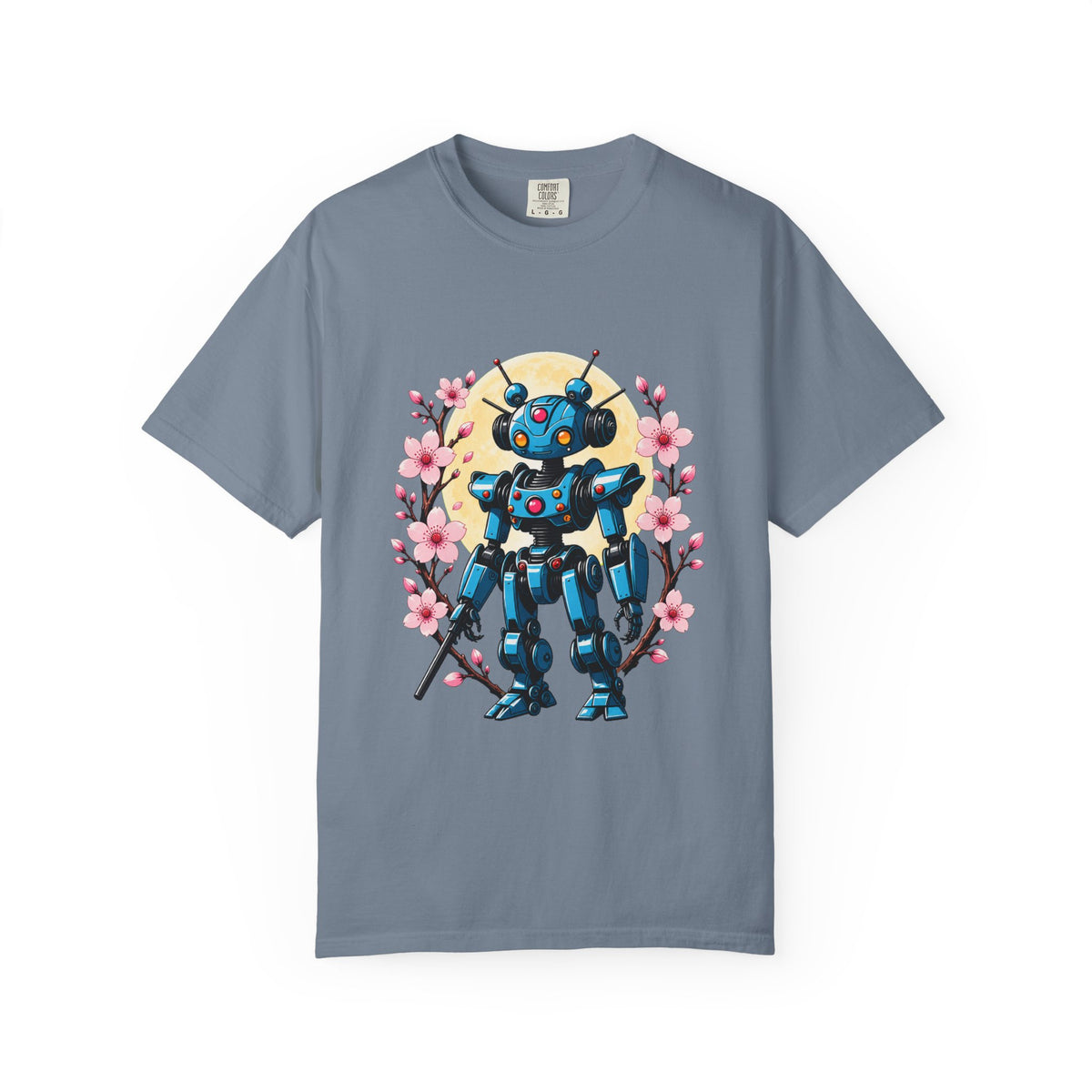 Cherry Blossom Robot Moon T-Shirt Graphic