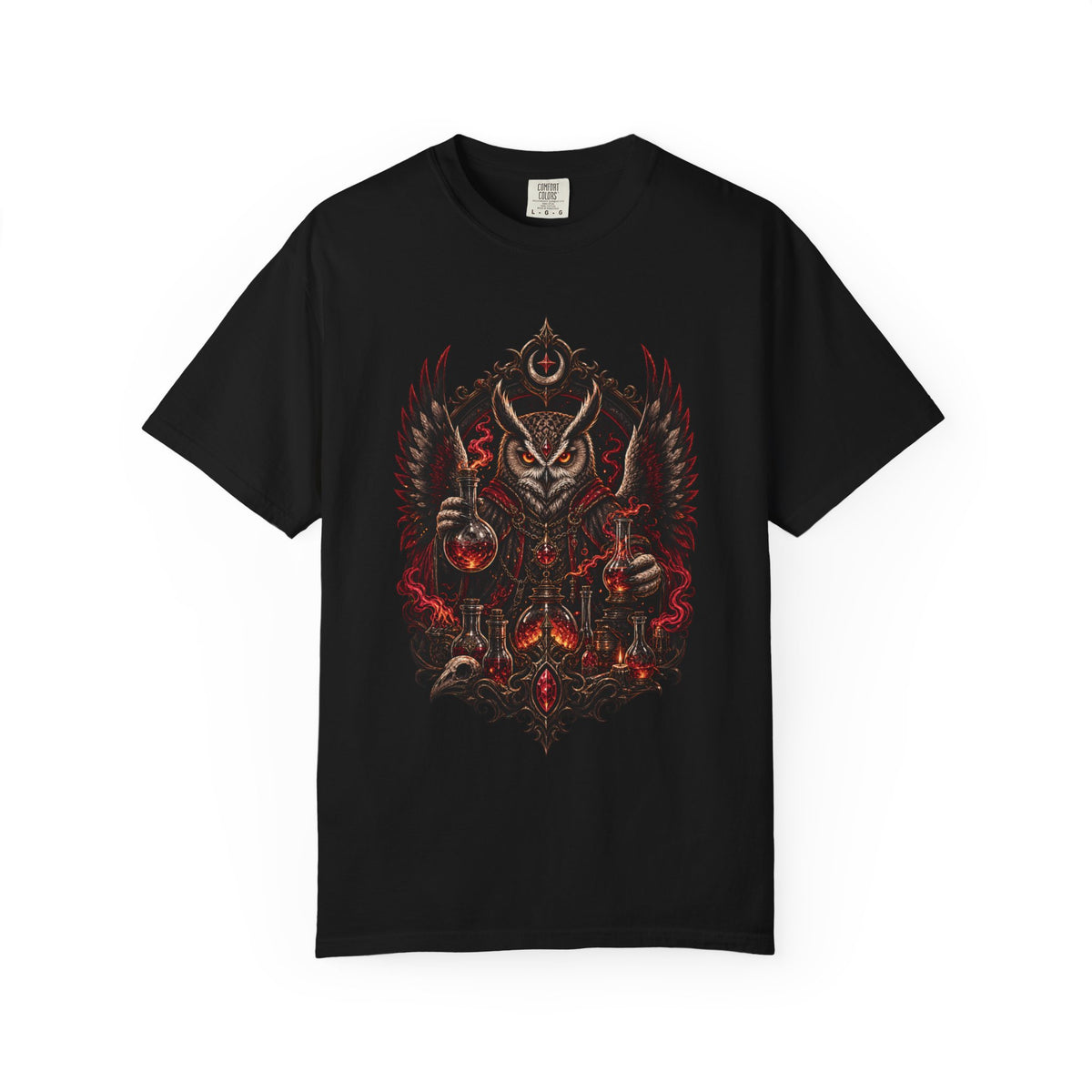 Crimson Owl Alchemist T-Shirt Graphic