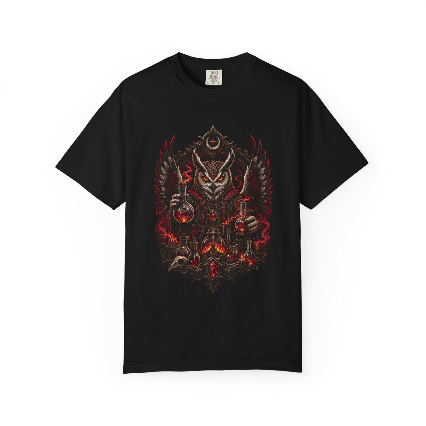 Crimson Owl Alchemist T-Shirt Graphic