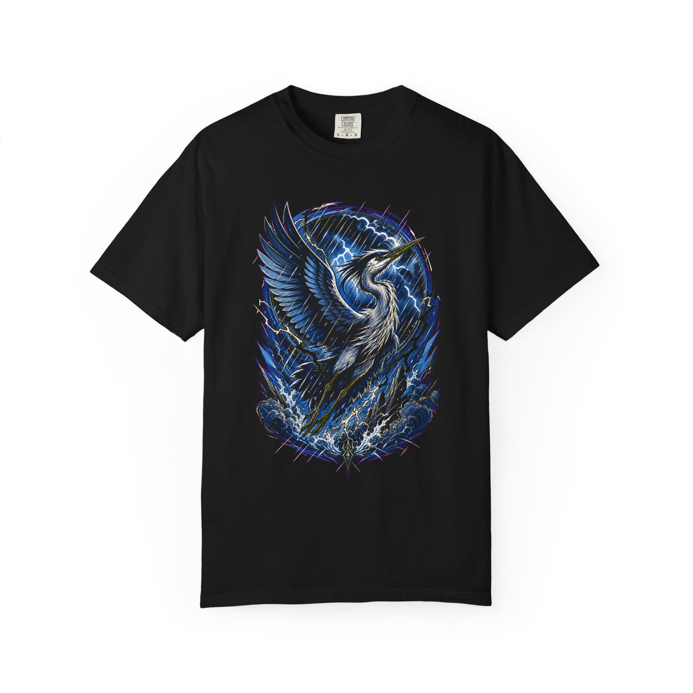 Retro Storm Heron T-Shirt Graphic