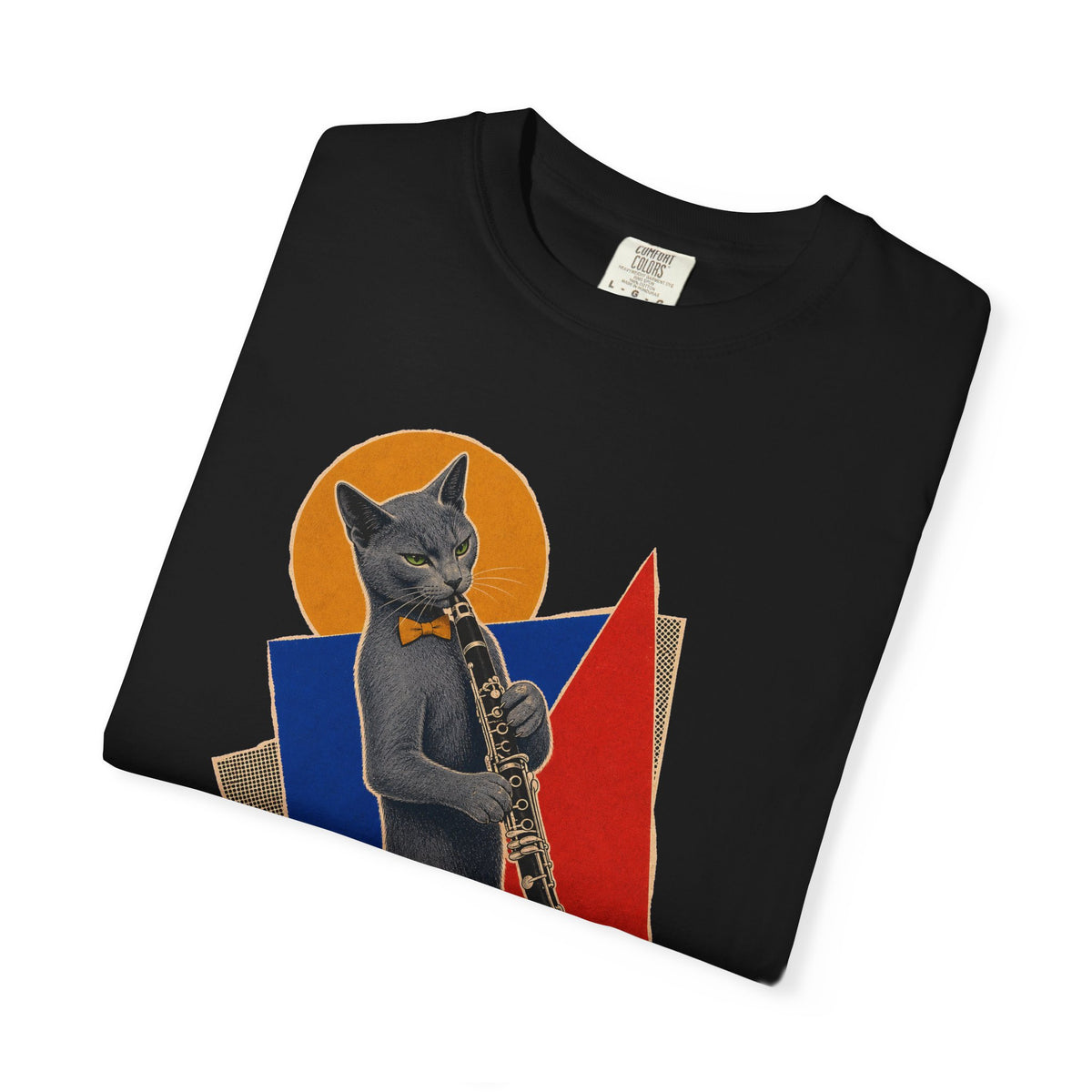 Russian Blue Clarinet Hard-Bop Collage Graphic Tee