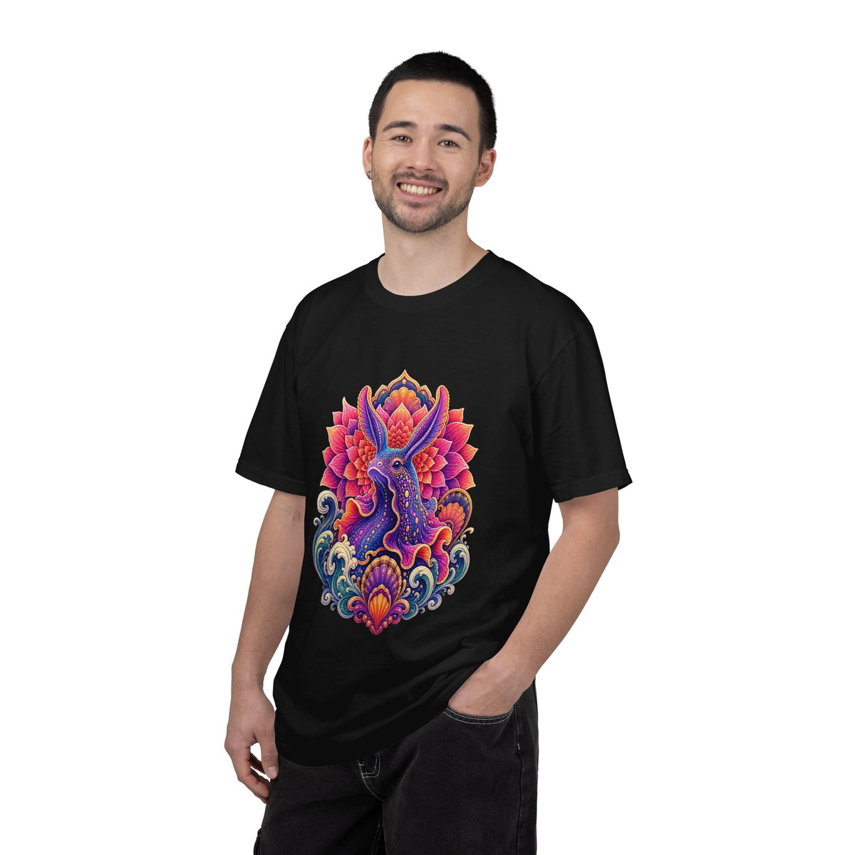 Psychedelic Dahlia Seahare Graphic Tee