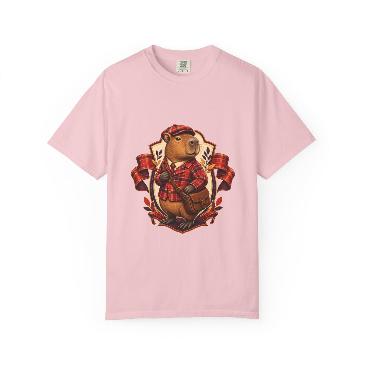 Paprika Plaid Capybara Courier Graphic Tee