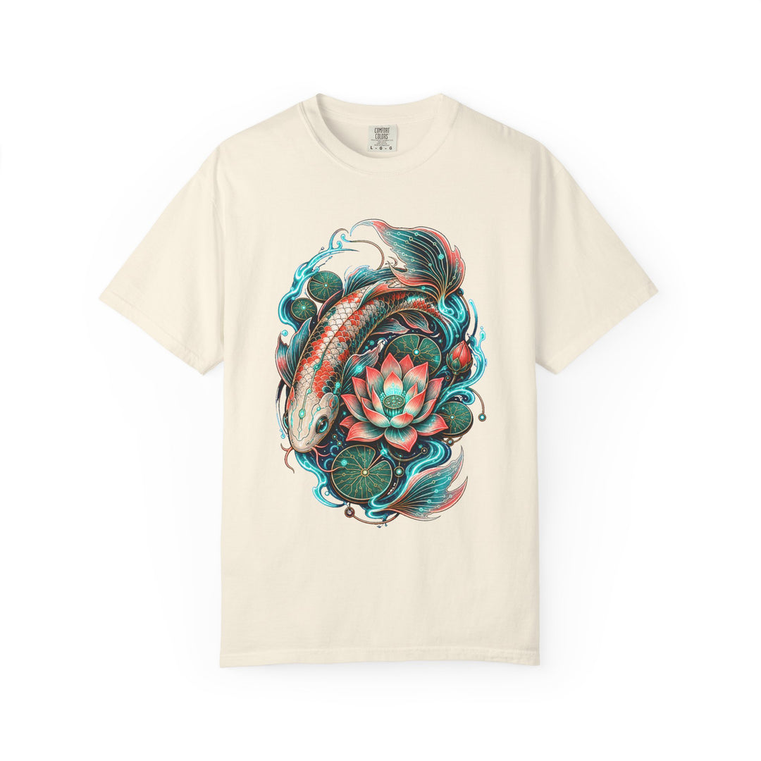 Cyber Botanical Koi Graphic T-Shirt