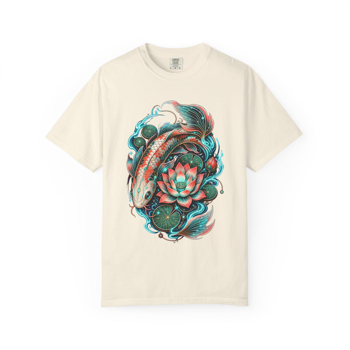 Cyber Botanical Koi Graphic T-Shirt