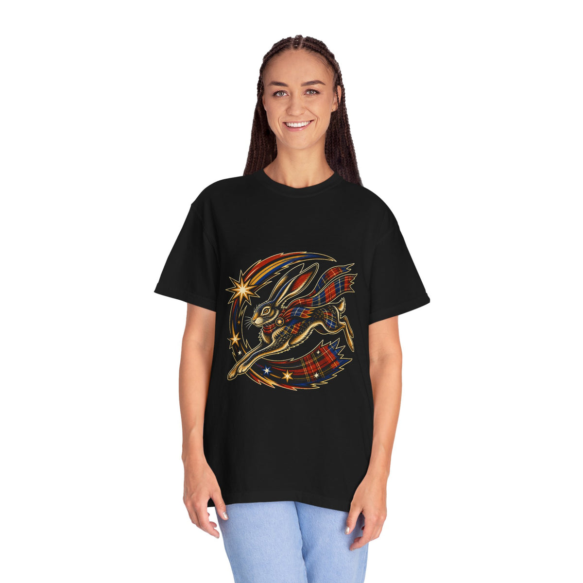 Plaid Comet Hare Herald Graphic Tee